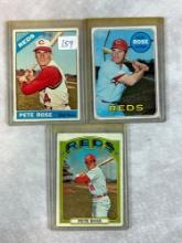 1966, 1969 & 1972 Topps Pete Rose baseball Cards