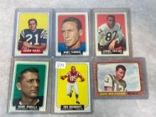 (6) 1964 & '66 Topps Football Cards w/ hall of famers