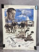 Football Hall of Fame Poster w/22 Hall of Fame Signatures