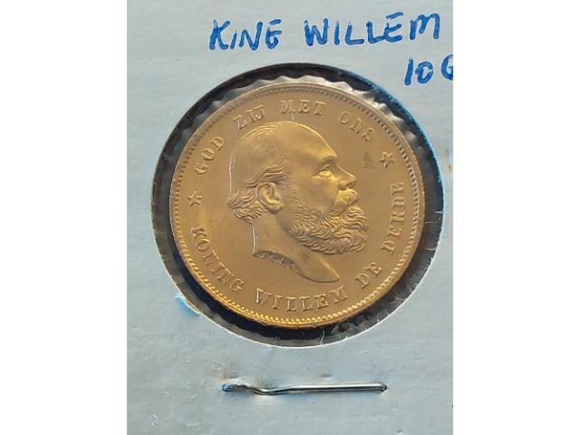 1877 NETHERLANDS 10-GULDEN GOLD PIECE BU