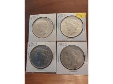 2-1922, 2-1923 PEACE DOLLARS AU-UNC