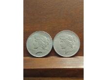 LOT OF 2-1922 PEACE DOLLARS AU-UNC