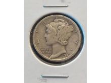 1921 MERCURY DIME SEMI KEY VF