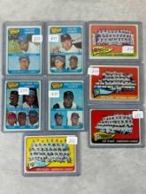 (8) 1965 Topps Baseball: 4 Leaders Cards, 4 Team Cards - HOFers