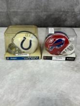 Jim Kelly & Andrew Luck Signed Mini-helmets - Kelly has COA