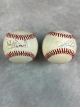 Jack McDowell and Dwight Gooden Signed American and National League Baseballs