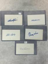 (5) Signed 3 x 5 Index Cards - Embree, Appling, Kell, Herman and Killebrew