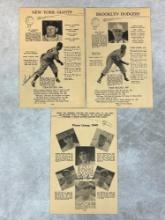 Ralph Branca, Rex Barney, and Sheldon Jones Signed Magazine Clippings