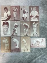 Lot of 12 1947-66 Exhibit Cards- All Blank Backs