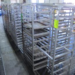 aluminum oven racks w/ 21) sheet pans