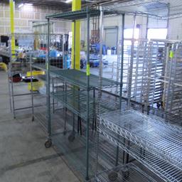 wire shelving unit, NSF, on casters