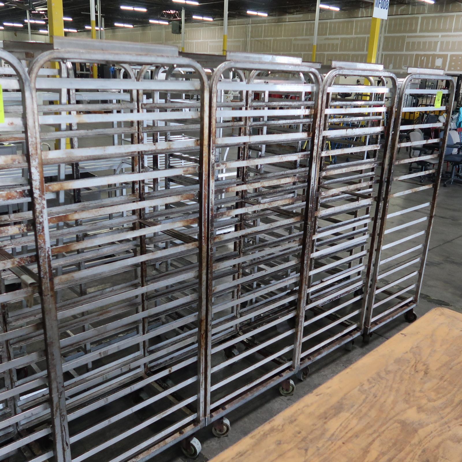 aluminum oven racks, on casters