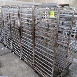 aluminum oven racks, on casters