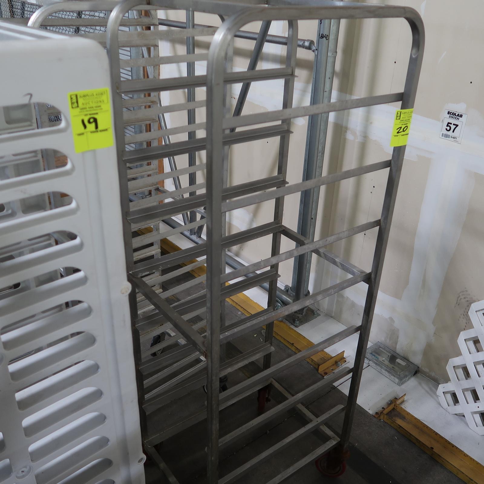 stainless sheet pan rack, on casters