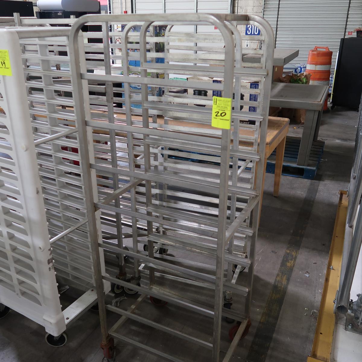 stainless sheet pan rack, on casters