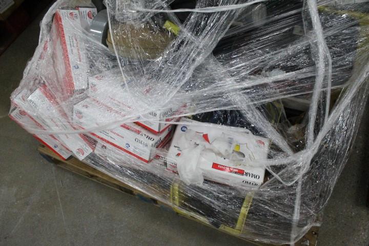 Pallet Of Auto Service Equipment. Gloves, Tire Balancing Weights, Printer Paper, Duct Tape,  More