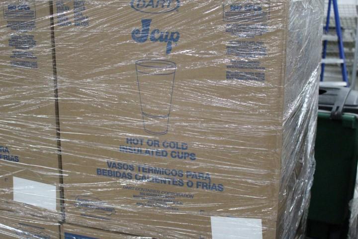 Pallet Of Food Service Items. Boxes Of 30oz Foam Cups