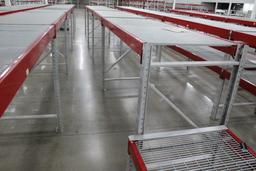 Pallet Racking. 7 Sections, (3) 90" Beams, 28x40" Uprights, (4) 102" Beams, 60x40" Uprights