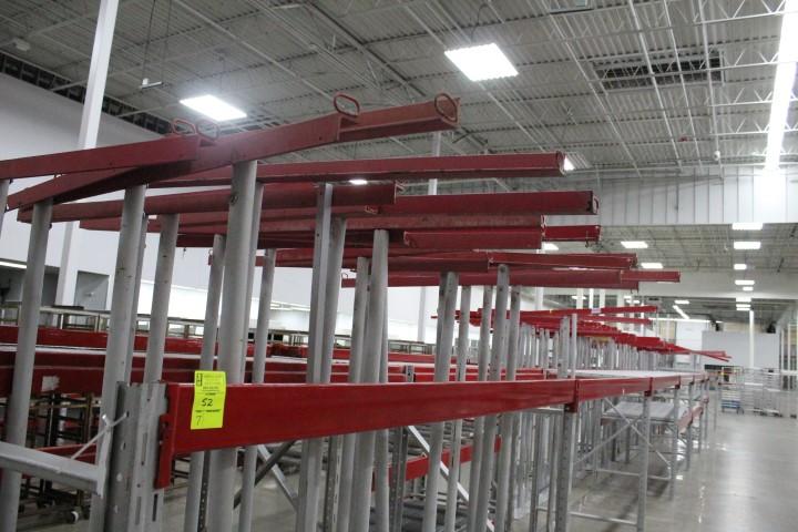 Pallet Racking W/ T Poles. 7 Sections, 102" Beams, 60x40" Uprights