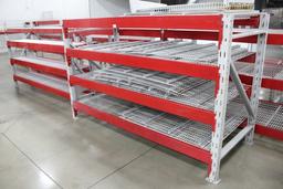 Pallet Racking. 11 Sections, 90" Beams, (10) Sections W/ 60x40" Uprights, (1) Section W/  49x18" Upr