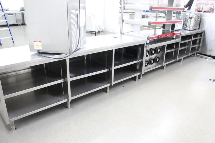 Stainless Food Service Millwork. 204x32x34"