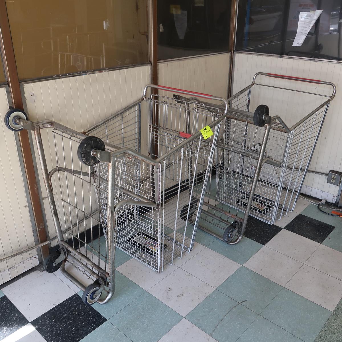 shopping carts w/ locked wheels