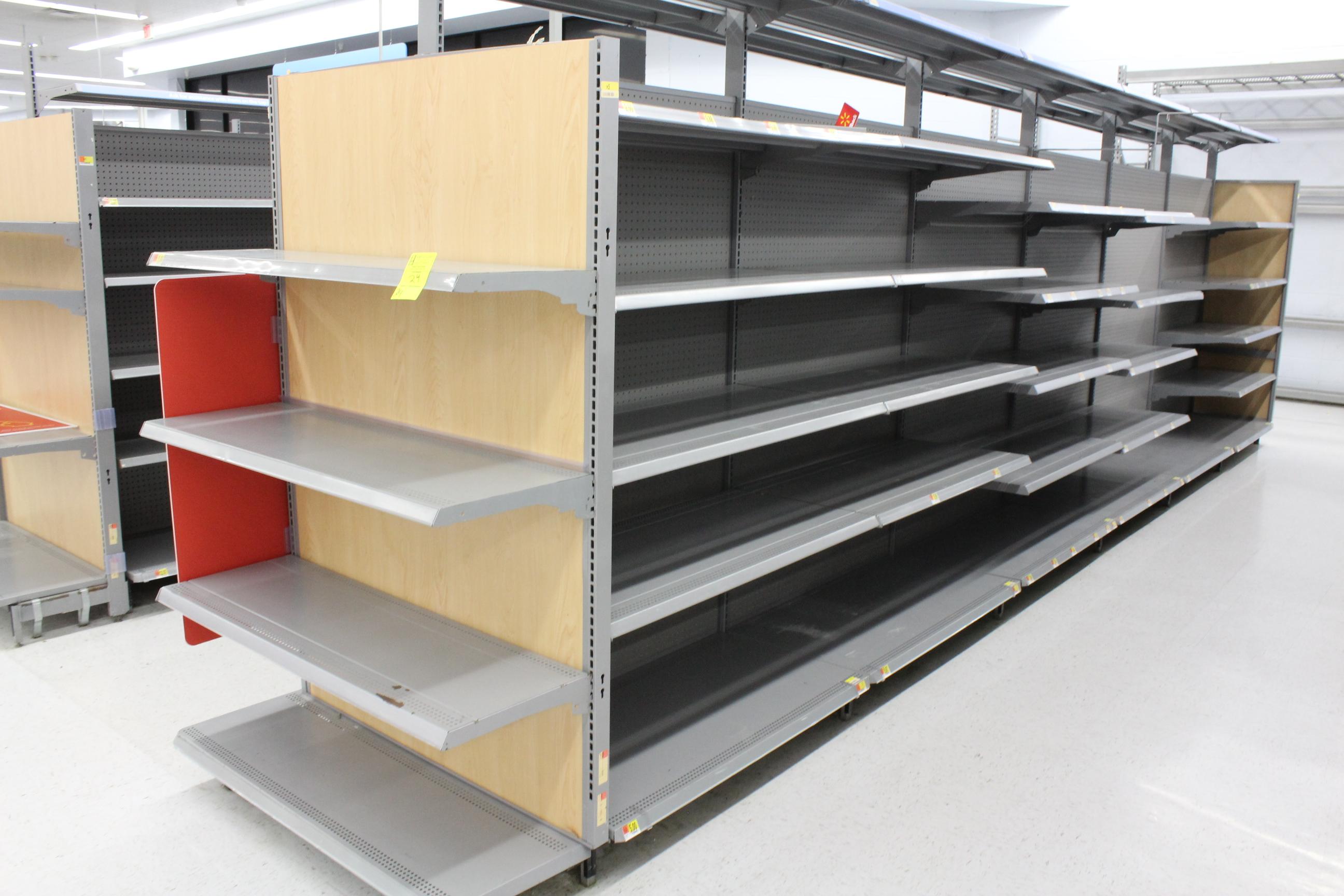 LA Darling Gondola Shelving. 48x22" shelves, 7' uprights.