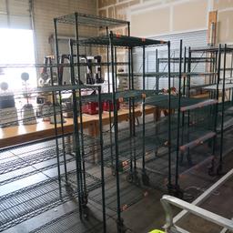 Metro wire shelving units, on casters