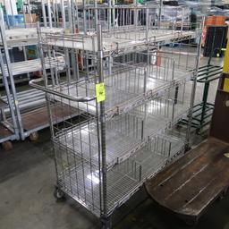 wire shelving units, on casters