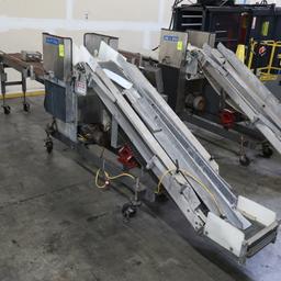 conveyor belt, ~7' x 12" incline & 7' x 8" flat