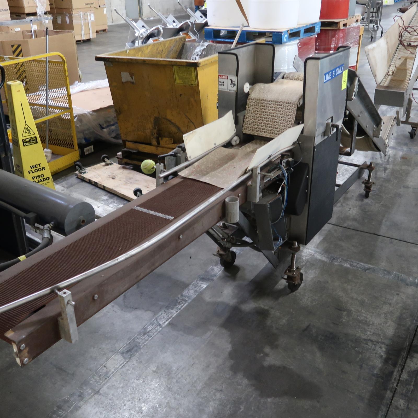 conveyor belt, ~7' x 12" incline & 8' x 8" flat
