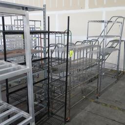 wire shelving units, assorted sizes