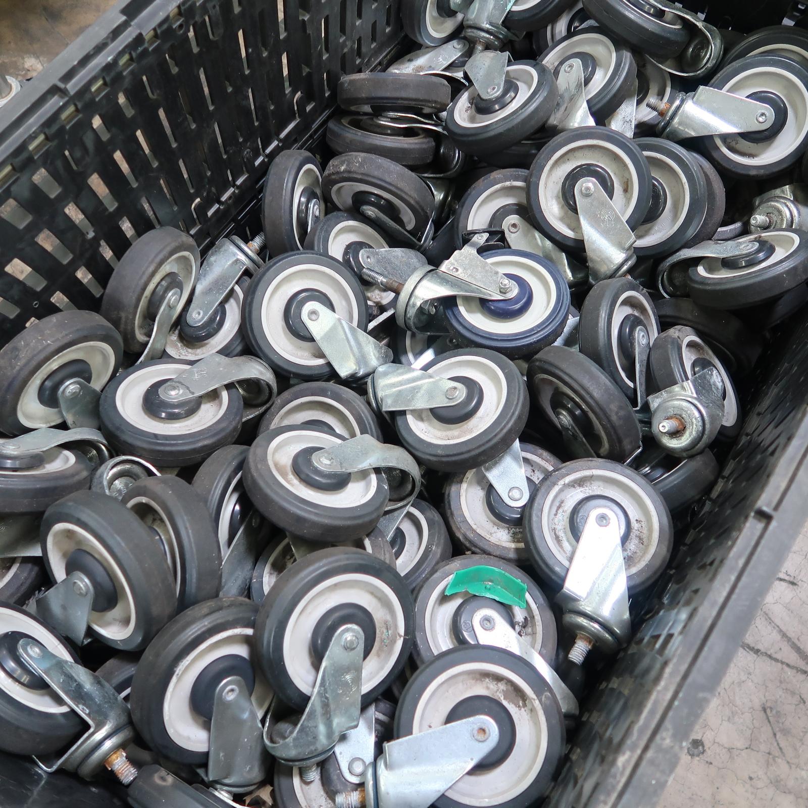 crate of shopping cart wheels