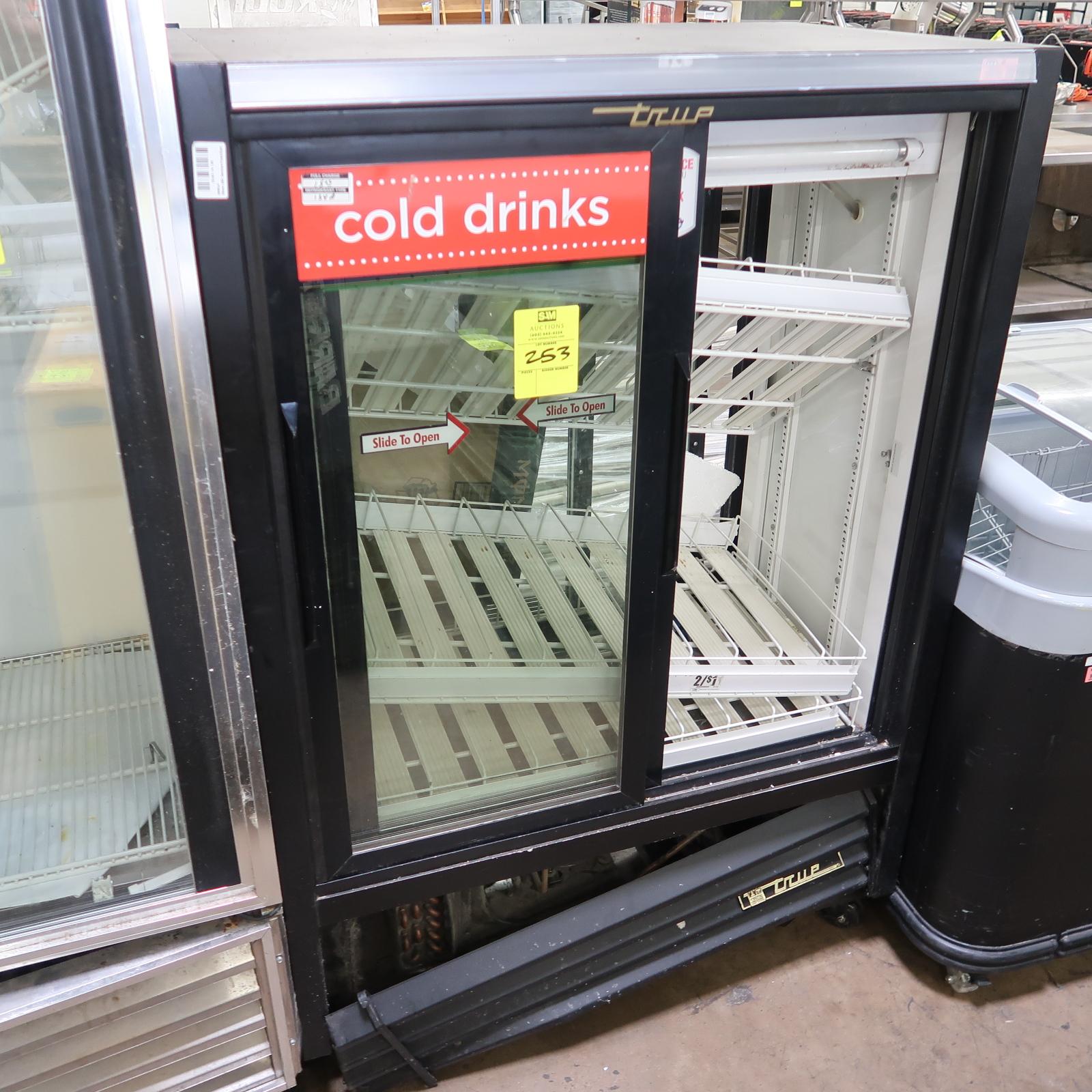 True pass-through glass door refrigerated merchandiser