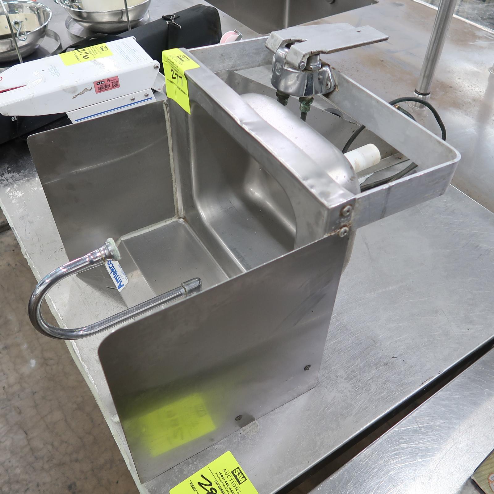 hand sink w/ knee valves & side splash guards