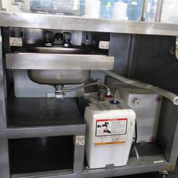 stainless demo cart w/ handsink, water heater, reservoir & sump,