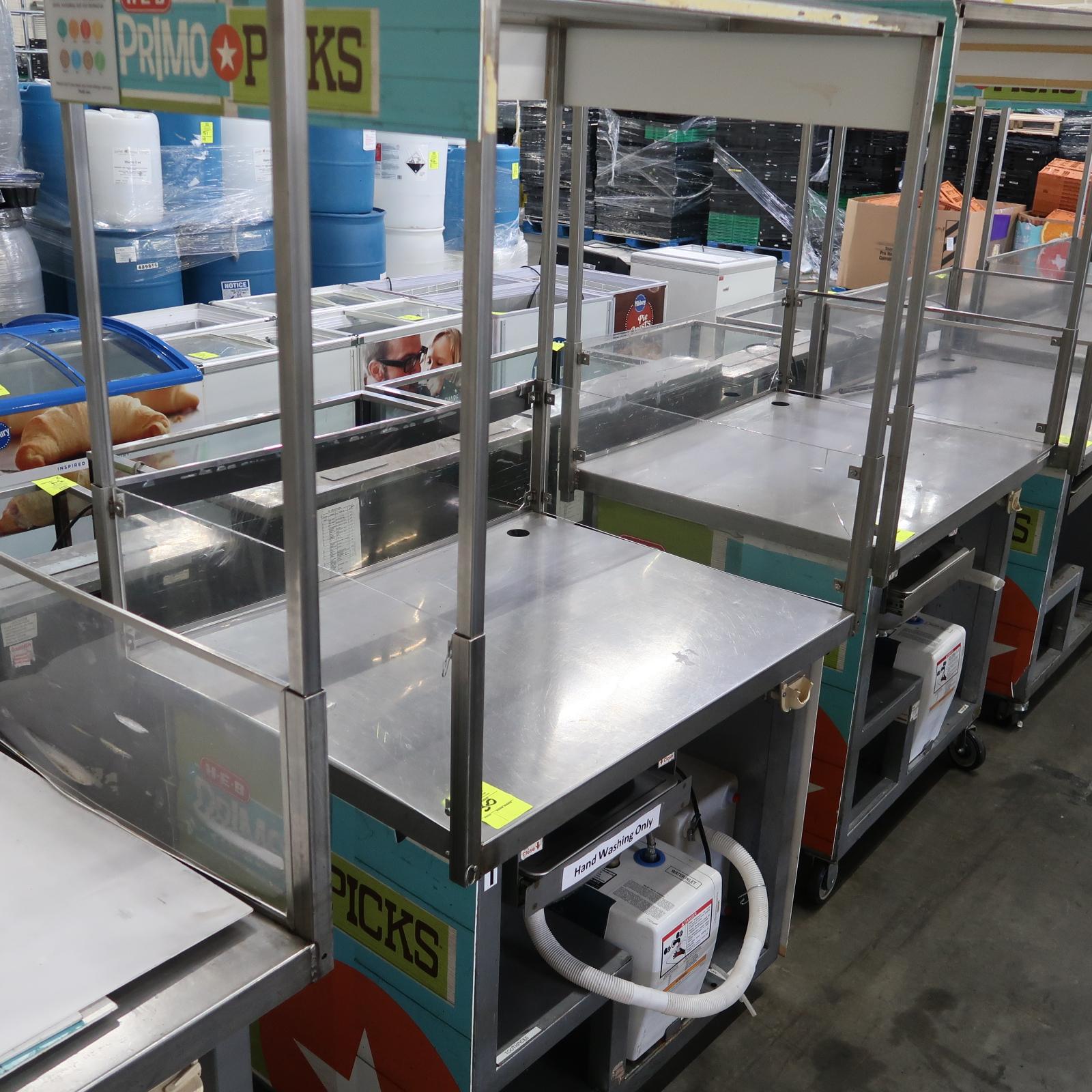 stainless demo cart w/ handsink, water heater, reservoir & sump,