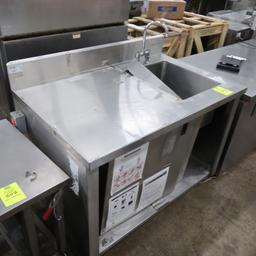 stainless table w/ sink & cabinets under