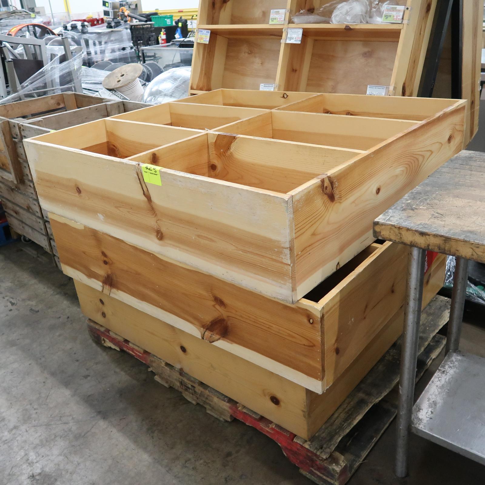 pallet of wooden shelves