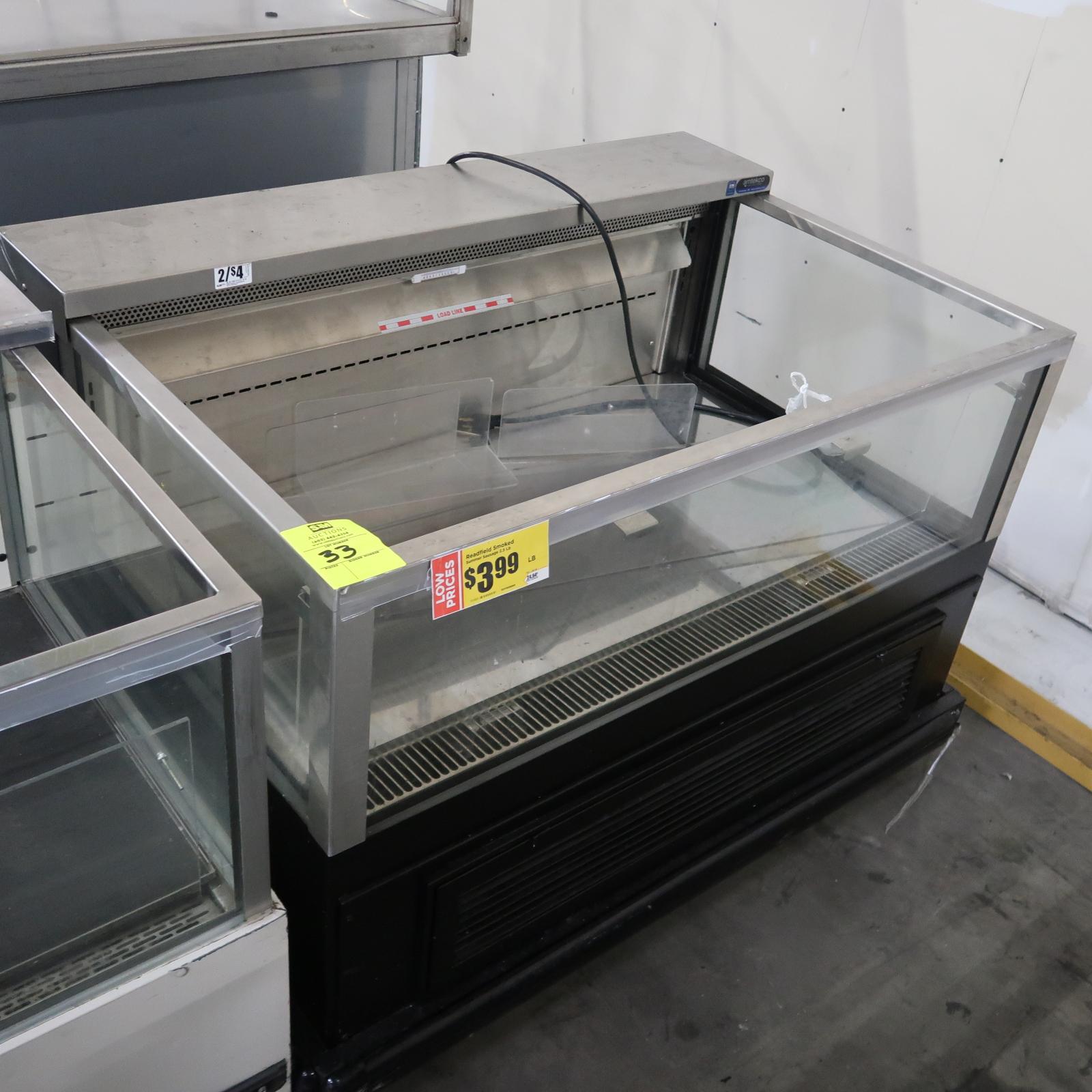 Wasserstrom refrigerated merchandiser w/ 3) glass sides