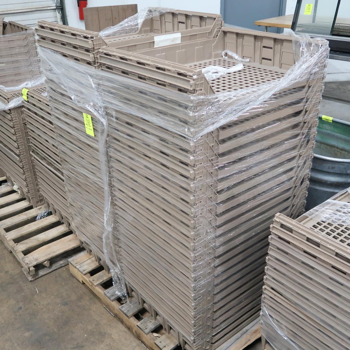 pallet of plastic bread trays