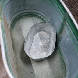 watering trough w/ smaller galvanized tub