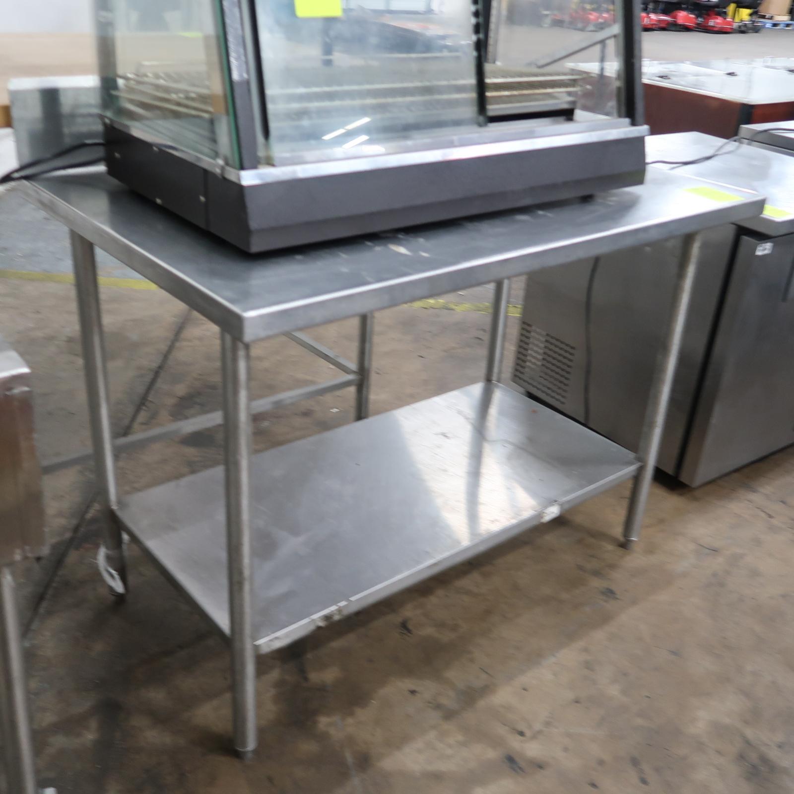 stainless table w/ backsplash & undershelf