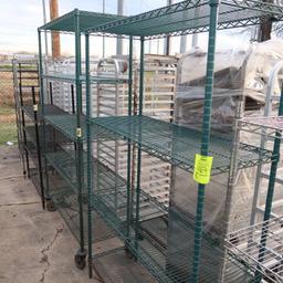 wire shelving units, assorted sizes