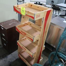 wooden merchandising rack