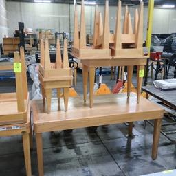 wooden tables, assorted sizes