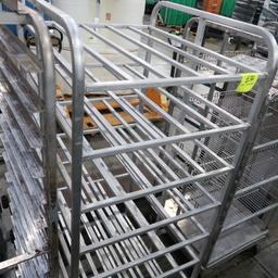 aluminum tray rack, on casters