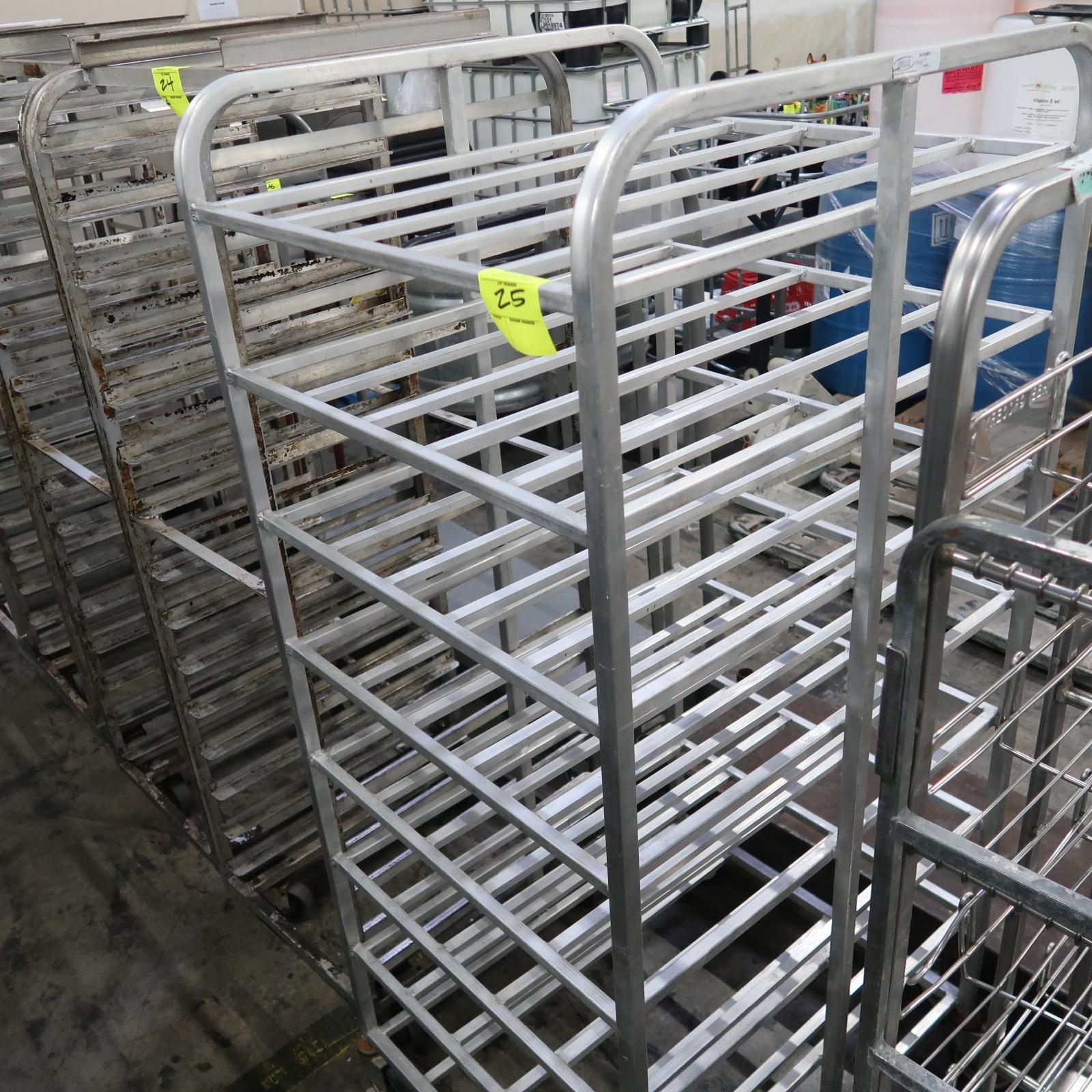 aluminum tray rack, on casters