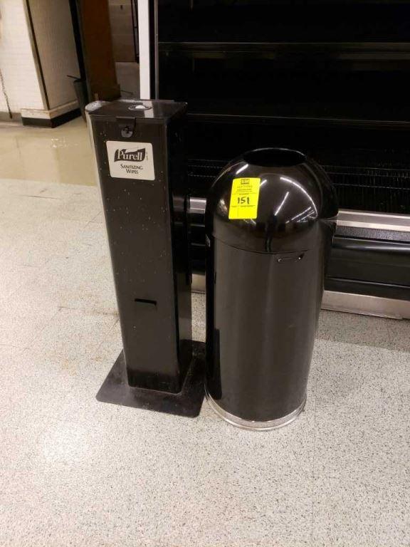 Trash can and purell wipe stand