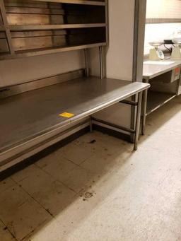 8ft stainless steel table with shelf